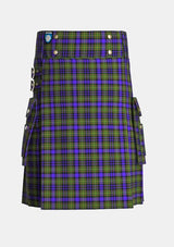 Utility_Clan_MacLellan_Tartan_kilt_front_image_with_pleated_design_and_adjustable_buckles_for_men