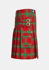 Utility_Clan_MacQuarrie_Tartan_kilt_right_image_with_pleated_design_and_adjustable_buckles_for_men