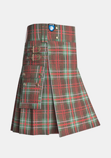 Utility_Clan_McDermott_Tartan_kilt_side_image_with_pleated_design_and_adjustable_buckles_for_men