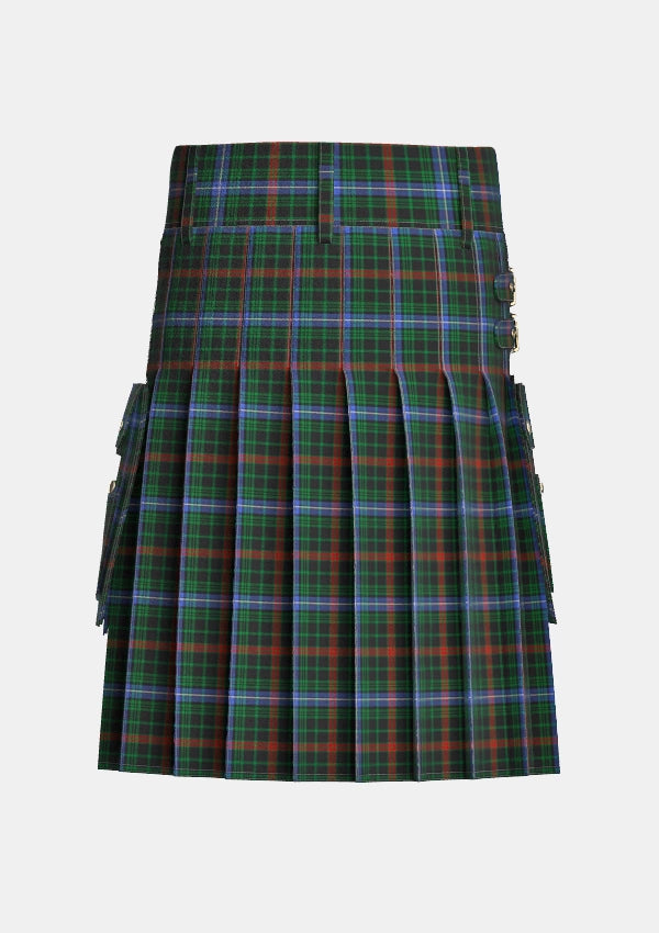 Utility_Clan_McKean_Tartan_kilt_back_image_with_pleated_design_and_adjustable_buckles_for_men