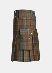 Utility_Clan_Spencer_Tartan_kilt_left_image_with_pleated_design_and_adjustable_buckles_for_men
