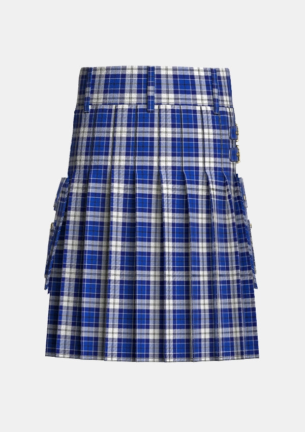 Utility_Clan_Strathclyde_Tartan_kilt_back_image_with_pleated_design_and_adjustable_buckles_for_men