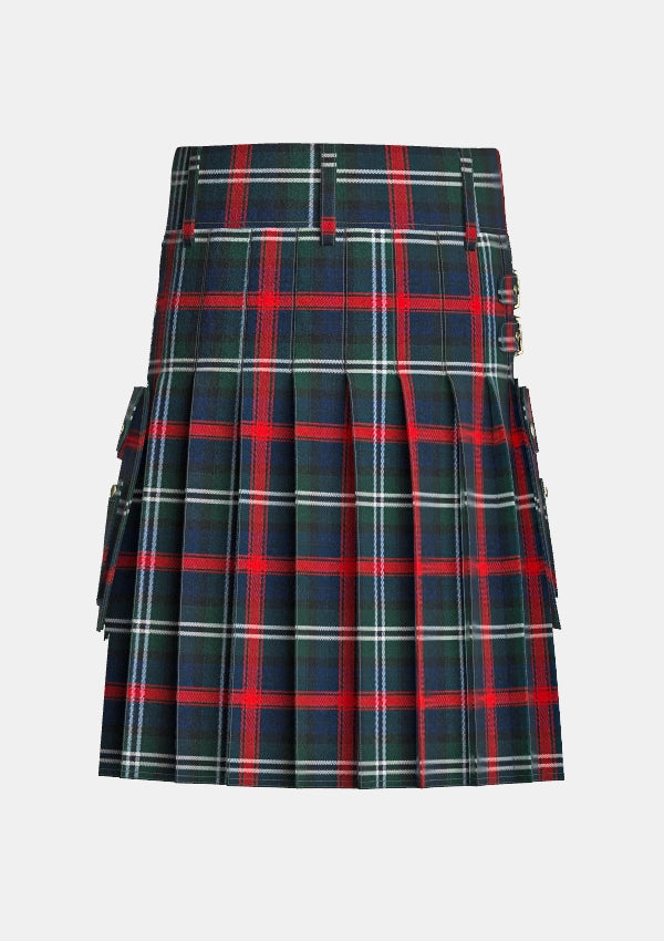 Utility_Clan_Sutherland_Tartan_kilt_back_image_with_pleated_design_and_adjustable_buckles_for_men