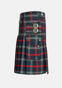 Utility_Clan_Sutherland_Tartan_kilt_right_image_with_pleated_design_and_adjustable_buckles_for_men