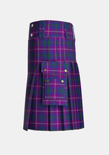 Utility_Clans_of_Caledonia_Tartan_5923_kilt_left_image_with_pleated_design_and_adjustable_buckles_for_men