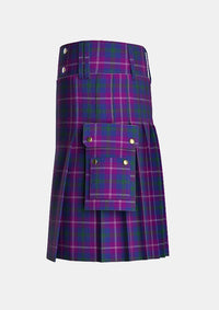 Utility_Clans_of_Caledonia_Tartan_5923_kilt_left_image_with_pleated_design_and_adjustable_buckles_for_men