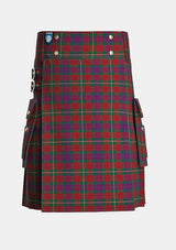 Utility_Clare_County_Tartan_2248_kilt_front_image_with_pleated_design_and_adjustable_buckles_for_men