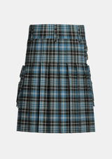 Utility_Clarke_Ancient_tartan_633_kilt_back_image_with_pleated_design_and_adjustable_buckles_for_men