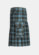 Utility_Clarke_Ancient_tartan_633_kilt_left_image_with_pleated_design_and_adjustable_buckles_for_men