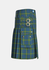 Utility_Cleland_Tartan_6639_kilt_right_image_with_pleated_design_and_adjustable_buckles_for_men