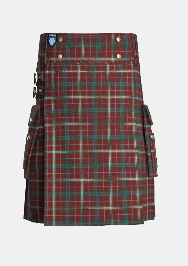 Utility_Clifford_Tartan_2662_kilt_front_image_with_pleated_design_and_adjustable_buckles_for_men
