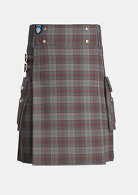 Utility_Clyde_Tartan_1296_kilt_front_image_with_pleated_design_and_adjustable_buckles_for_men