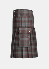 Utility_Clyde_Tartan_1296_kilt_left_image_with_pleated_design_and_adjustable_buckles_for_men