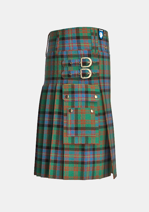Utility_Cochrane_tartan_994_kilt_right_image_with_pleated_design_and_adjustable_buckles_for_men