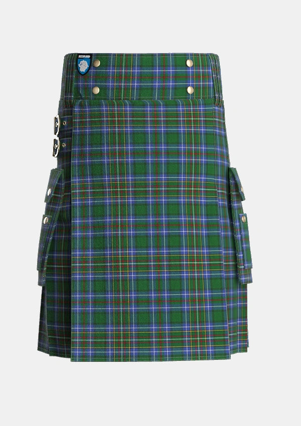 Utility_Cockburn_2_Tartan_1576_kilt_front_image_with_pleated_design_and_adjustable_buckles_for_men
