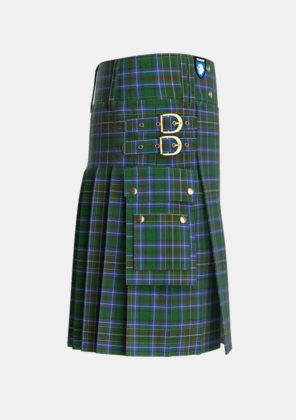 Utility_Cockburn_2_Tartan_1576_kilt_right_image_with_pleated_design_and_adjustable_buckles_for_men