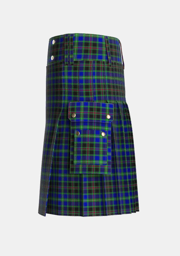 Utility_Colgan_Personal_Tartan_2403_kilt_left_image_with_pleated_design_and_adjustable_buckles_for_men