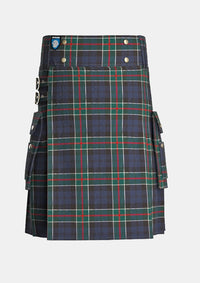 Utility_Colquhoun_tartan_kilt_front_image_with_pleated_design_and_adjustable_buckles_for_men