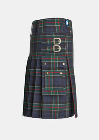 Utility_Colquhoun_tartan_kilt_right_image_with_pleated_design_and_adjustable_buckles_for_men