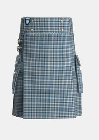 Utility_Conquergood_Canada_Tartan_2095_kilt_front_image_with_pleated_design_and_adjustable_buckles_for_men