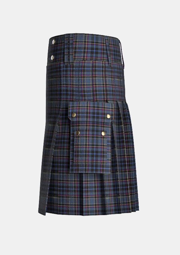 Utility_Conway_Tartan_11971_kilt_left_image_with_pleated_design_and_adjustable_buckles_for_men
