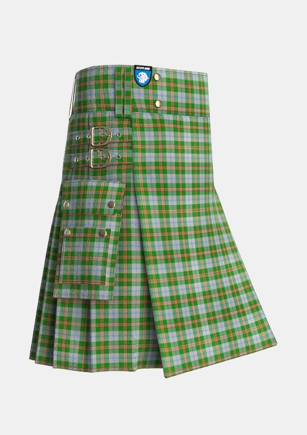 Utility_Cooper_Couper_Dress_Dalgleish_2_Tartan_574_kilt_side_image_with_pleated_design_and_adjustable_buckles_for_men