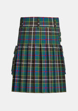 Utility_Cornish_Hunting_tartan_1568_kilt_back_image_with_pleated_design_and_adjustable_buckles_for_men