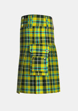 Utility_Cornish_tartan_kilt_left_image_with_pleated_design_and_adjustable_buckles_for_men
