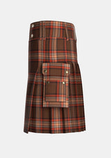 Utility_County_Down_Tartan_kilt_left_image_with_pleated_design_and_adjustable_buckles_for_men