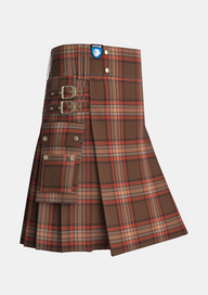 Utility_County_Down_Tartan_kilt_side_image_with_pleated_design_and_adjustable_buckles_for_men