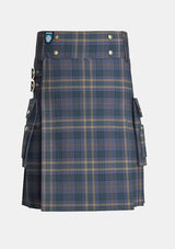Utility_County_Fermanagh_Tartan_kilt_front_image_with_pleated_design_and_adjustable_buckles_for_men