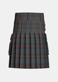 Utility_County_Kerry_Tartan_kilt_back_image_with_pleated_design_and_adjustable_buckles_for_men