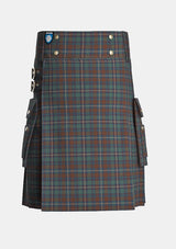 Utility_County_Kerry_Tartan_kilt_front_image_with_pleated_design_and_adjustable_buckles_for_men
