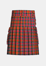 Utility_County_Laois_Tartan_kilt_back_image_with_pleated_design_and_adjustable_buckles_for_men