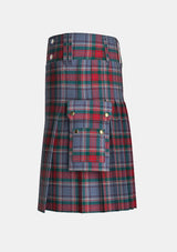 Utility_County_Louth_Irish_Tartan_kilt_left_image_with_pleated_design_and_adjustable_buckles_for_men