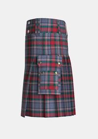 Utility_County_Louth_Irish_Tartan_kilt_left_image_with_pleated_design_and_adjustable_buckles_for_men