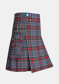 Utility_County_Louth_Irish_Tartan_kilt_side_image_with_pleated_design_and_adjustable_buckles_for_men