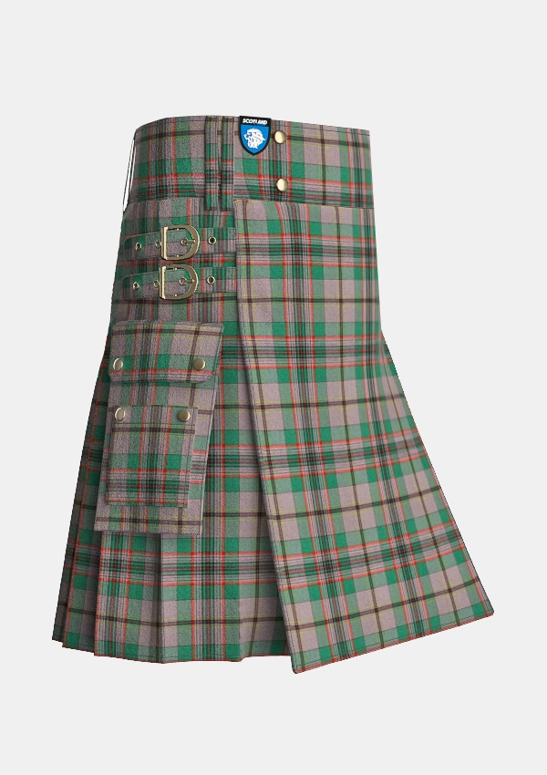 Utility_Craig_tartan_kilt_side_image_with_pleated_design_and_adjustable_buckles_for_men