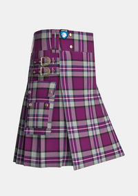 Utility_Cramer_Tartan_kilt_side_image_with_pleated_design_and_adjustable_buckles_for_men