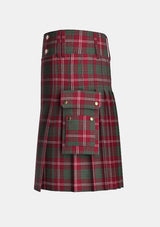 Utility_Crawford_tartan_kilt_left_image_with_pleated_design_and_adjustable_buckles_for_men