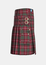 Utility_Crawford_tartan_kilt_right_image_with_pleated_design_and_adjustable_buckles_for_men