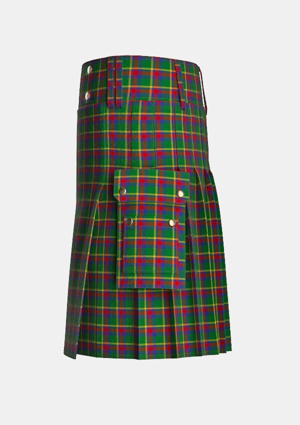 Utility_Creek_Indian_Nation_Tartan_4610_kilt_left_image_with_pleated_design_and_adjustable_buckles_for_men