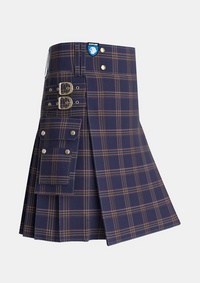 Utility_Crichton_Tartan_7784_kilt_side_image_with_pleated_design_and_adjustable_buckles_for_men