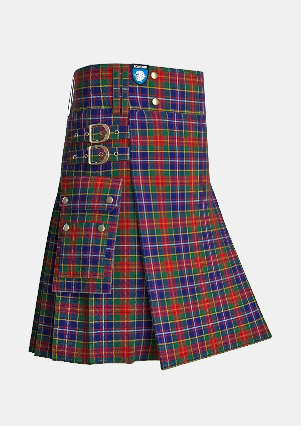 Utility_Crozier_Tartan_1779_kilt_side_image_with_pleated_design_and_adjustable_buckles_for_men