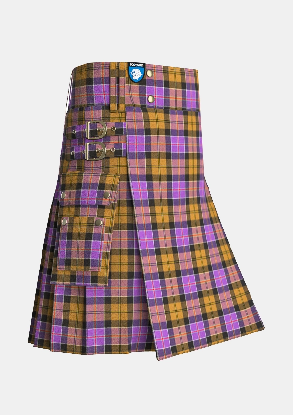 Utility_Culloden_Tartan_1328_kilt_side_image_with_pleated_design_and_adjustable_buckles_for_men