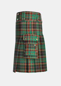 Utility_Cuming_Hunting_Axcient_Tartan_kilt_left_image_with_pleated_design_and_adjustable_buckles_for_men