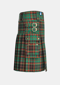 Utility_Cuming_Hunting_Axcient_Tartan_kilt_right_image_with_pleated_design_and_adjustable_buckles_for_men