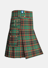 Utility_Cuming_Hunting_Axcient_Tartan_kilt_side_image_with_pleated_design_and_adjustable_buckles_for_men