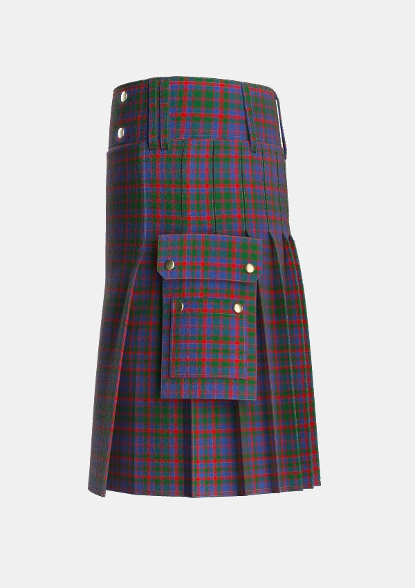 Utility_Cumming_1810_Tartan_508_kilt_left_image_with_pleated_design_and_adjustable_buckles_for_men