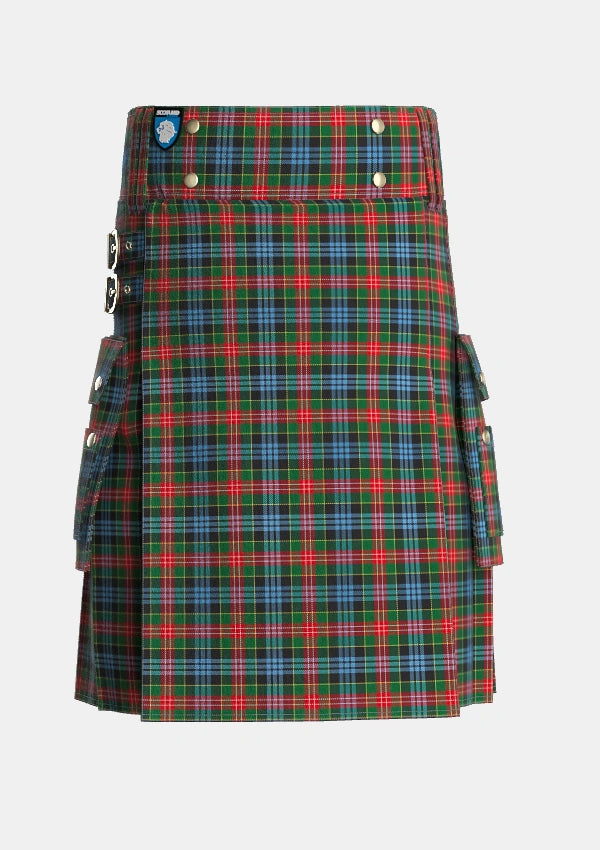 Utility_Cumming_1831_Tartan_288_kilt_front_image_with_pleated_design_and_adjustable_buckles_for_men